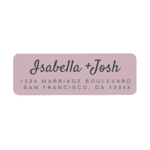 Boho Script Pastel Purple Wedding Return Address Label