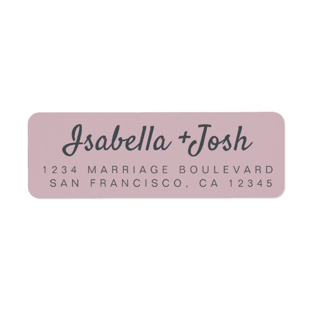 Boho Script Pastel Purple Wedding Return Address Label (Front)