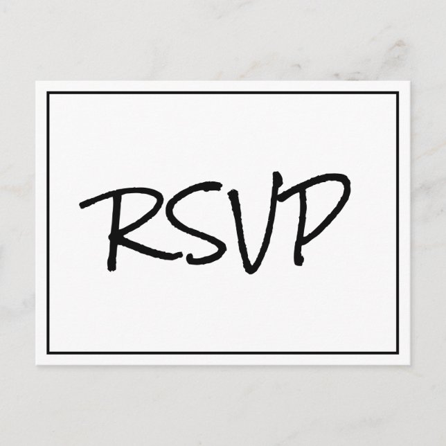 Boho Script RSVP Postcard (Front)