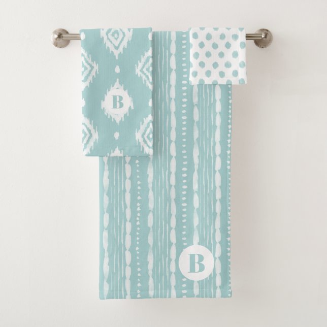BOHO Seafoam Green Mix-and-Match Bath Towel Set (Insitu)