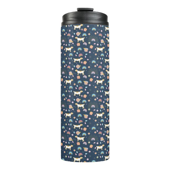 boho seamless abstract pattern thermal tumbler (Front)