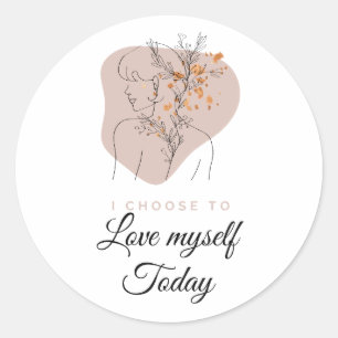 Boho Self Love Feminine Affirmation Quotes  Classic Round Sticker