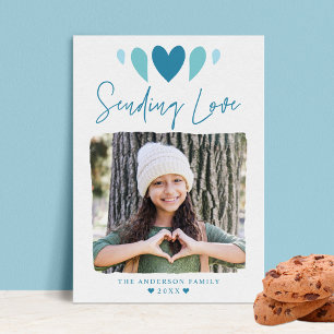 Boho Sending Love Photo Valentine's Day Holiday Card