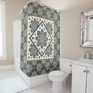 Boho Sepia Medallions Shower Curtain