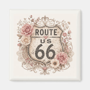 Boho Shabby Chic Mother Road Keepsake Magnet