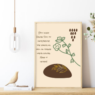 Boho Shapes Simple Flower Poster