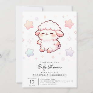 Boho Sheep Baby Shower Invitation