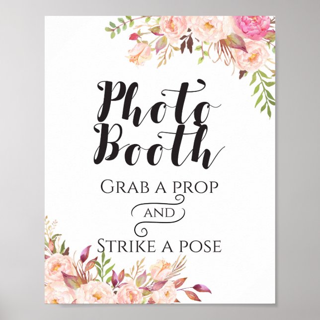 Boho Sign - Boho Floral - Photobooth Sign (Front)