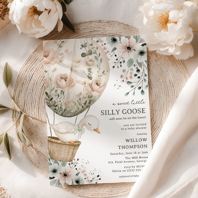 Boho Silly Goose Girl Baby Shower Invitation (Creator Uploaded)