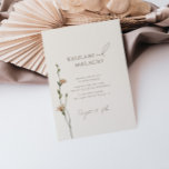 Boho Simple Wildflower Elegant Wedding Invitation<br><div class="desc">This simple,  elegant wildflower wedding invitation is perfect for your celebration in any season. The singular wildflower is both rustic and modern in its simplicity. Enjoy your wedding in spring,  summer,  fall or winter with our sophisticated and minimal design.</div>