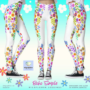 Boho Simple Wildflower Leggings