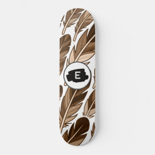 Boho Skateboard – Custom Monogram with Brown