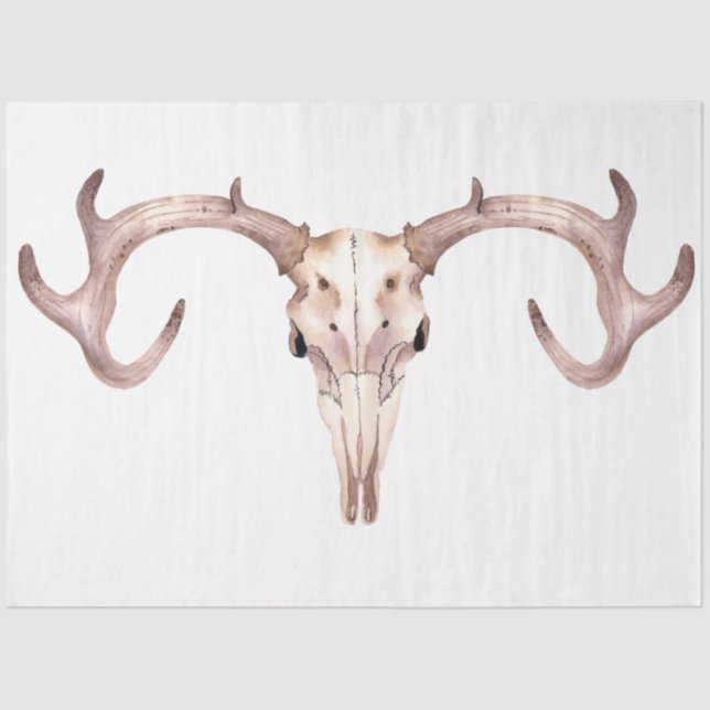 Boho Skull and Flowers Series Design 1 Tissue Paper (Front)