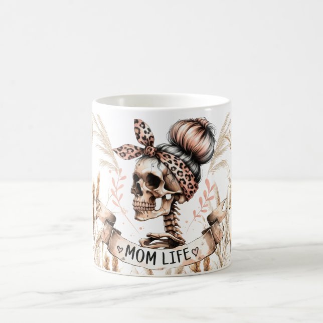 Boho Skull Mum Life Coffee Mug (Center)