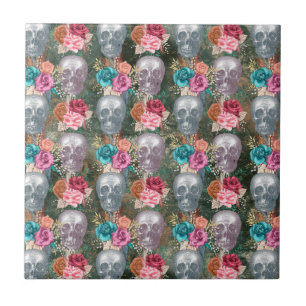 Boho Skull Series Design 10 Ceramic Tile