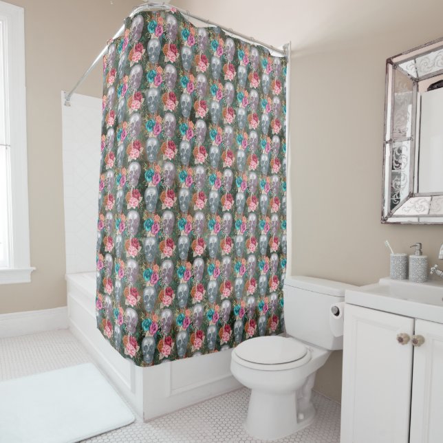 Boho Skull Series Design 10  Shower Curtain (In Situ)