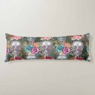 Boho Skull with Flowers Body Cushion