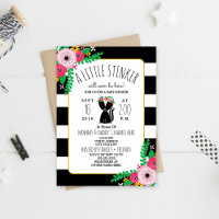 Boho Skunk Little Stinker Baby Shower Invitation