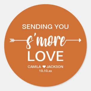 Boho S'more Wedding Favour Classic Round Sticker