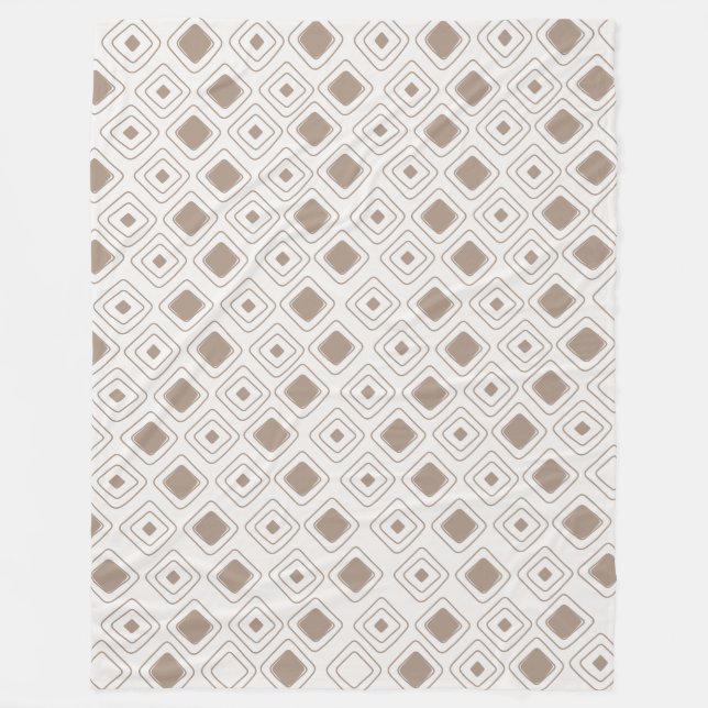 Boho Soft Neutral Tribal Geometric Aztec Pattern Fleece Blanket (Front)