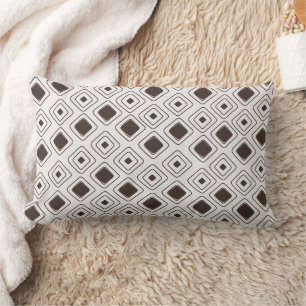 Boho Soft Neutral Tribal Geometric Aztec Pattern Lumbar Cushion