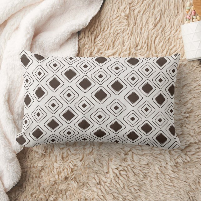 Boho Soft Neutral Tribal Geometric Aztec Pattern Lumbar Cushion (Blanket)