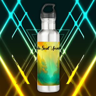 Boho Soul Unveiled Green and Yellow monogram   710 Ml Water Bottle