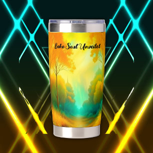 Boho Soul Unveiled Green and Yellow monogram   Insulated Tumbler