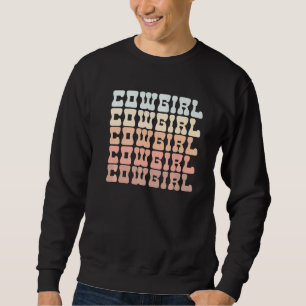 Boho South Western Desert Groovy 70s Cowgirl   Sweatshirt