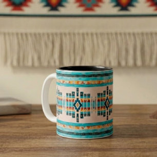 Boho Southwest Inspired Two-Tone Coffee Mug