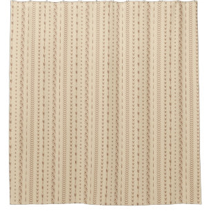 Boho Southwestern Geometric Stripe Warm Neutral Shower Curtain