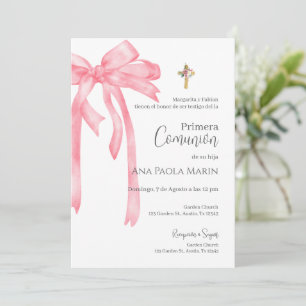 Boho Spanish First Holy Communion Invitation