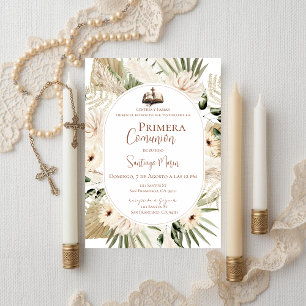 Boho Spanish First Holy Communion Invitation