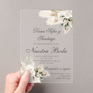 Boho Spanish Wedding Acrylic Invitation