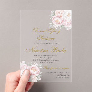 Boho Spanish Wedding Acrylic Invitation