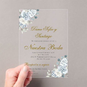 Boho Spanish Wedding Acrylic Invitation
