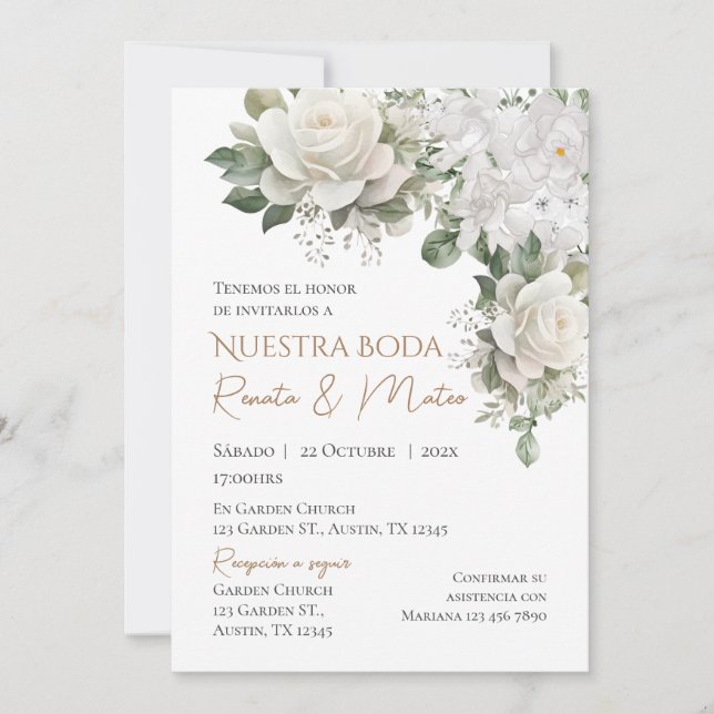 Boho Spanish Wedding Invitation (Front)