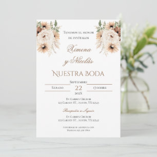 Boho Spanish Wedding Invitation