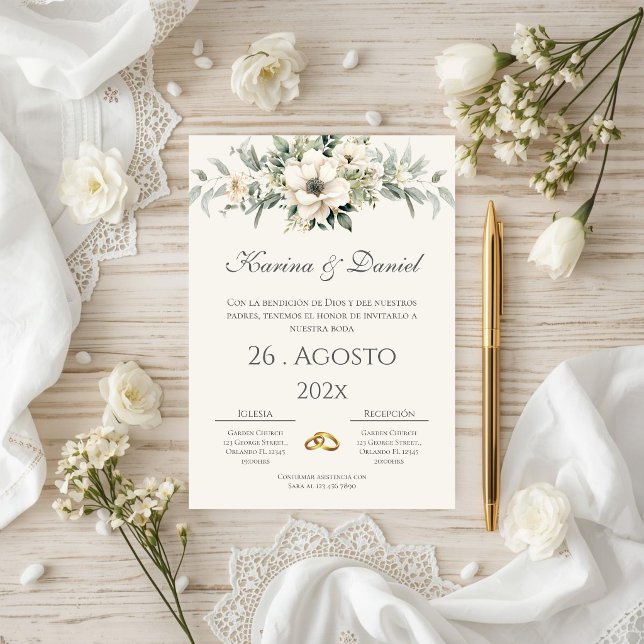 Boho Spanish Wedding Invitation (Creator Uploaded)