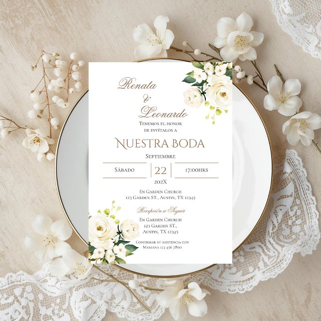 Boho Spanish Wedding Invitation (Creator Uploaded)