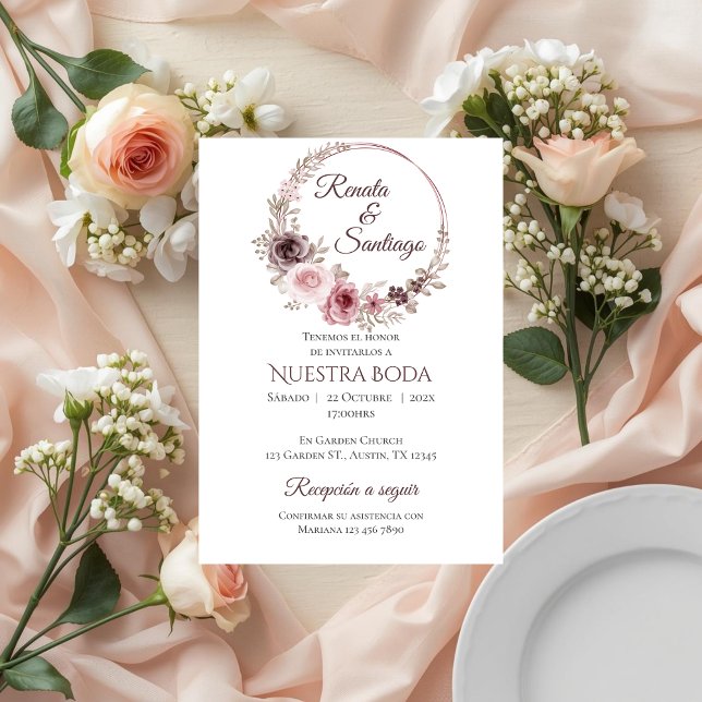 Boho Spanish Wedding Invitation (Creator Uploaded)