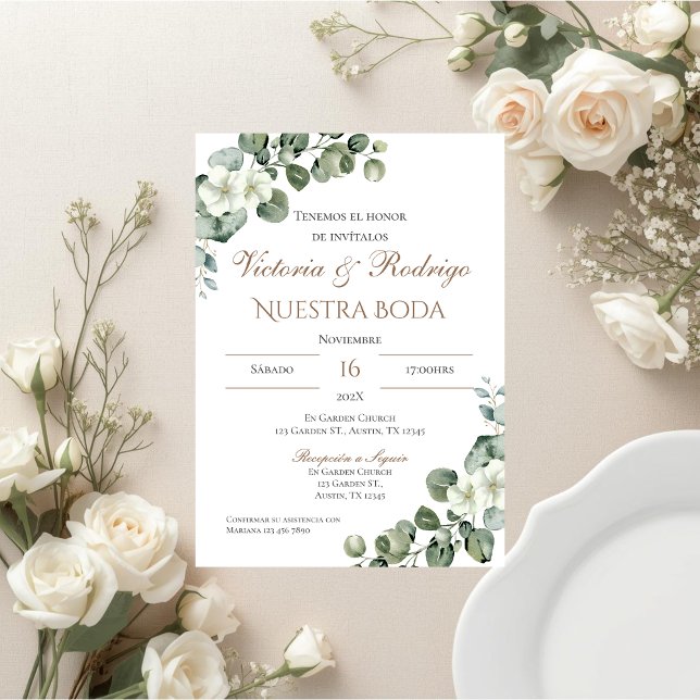 Boho Spanish Wedding Invitation (Creator Uploaded)
