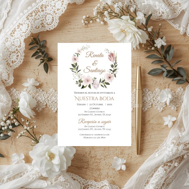 Boho Spanish Wedding Invitation (Creator Uploaded)