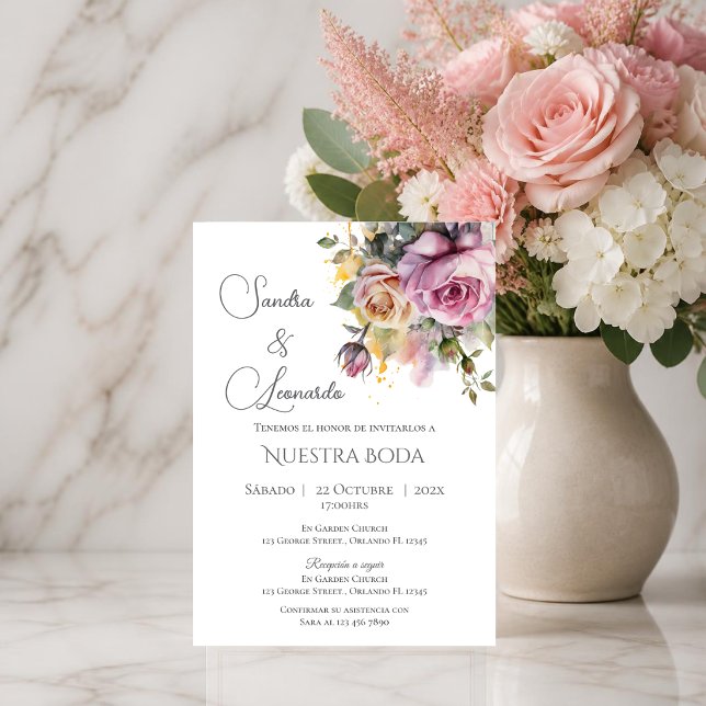 Boho Spanish Wedding Invitation (Creator Uploaded)