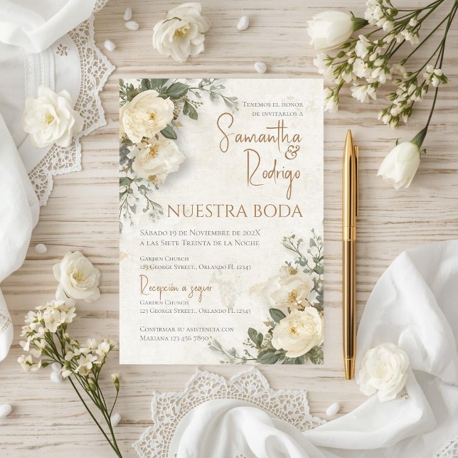 Boho Spanish Wedding Invitation (Creator Uploaded)