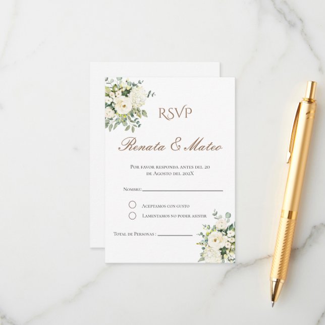 Boho Spanish Wedding RSVP Card (Front/Back In Situ)