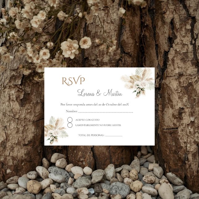 Boho Spanish Wedding RSVP Card (Creator Uploaded)