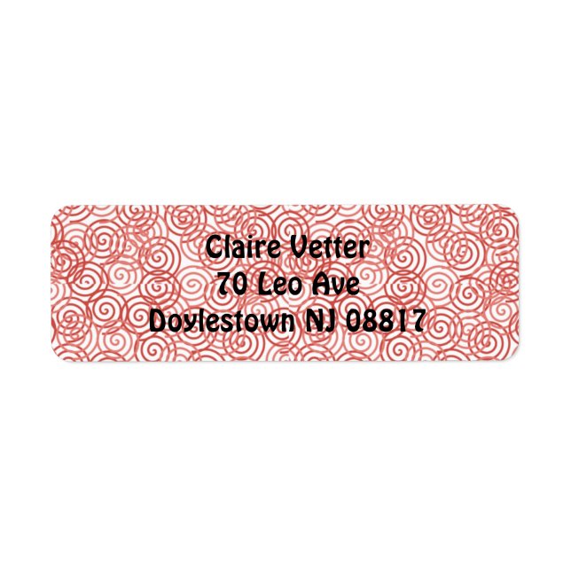 Boho Spirals Return Address Label (Front)