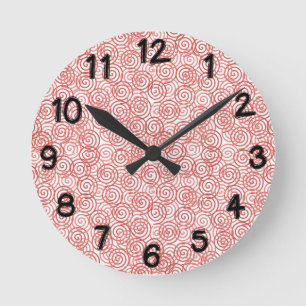 Boho Spirals Round Clock