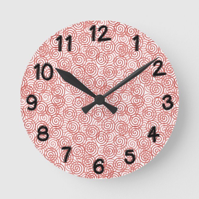 Boho Spirals Round Clock (Front)